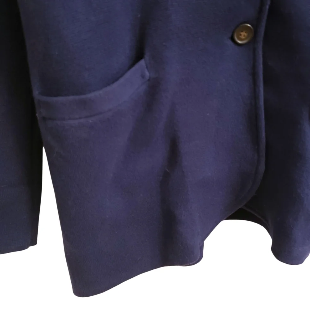 J. Crew Navy Blue Double Button Knit Sweater Blazer, Size S, Style G9309